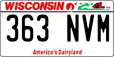 WI license plate 363NVM