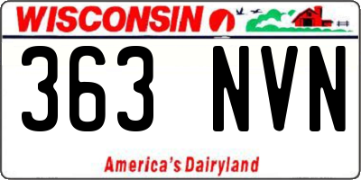 WI license plate 363NVN