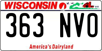 WI license plate 363NVO