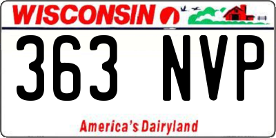 WI license plate 363NVP