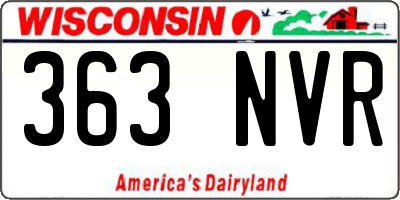 WI license plate 363NVR
