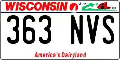 WI license plate 363NVS