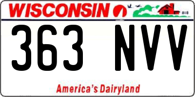 WI license plate 363NVV