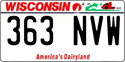 WI license plate 363NVW