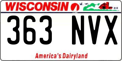WI license plate 363NVX