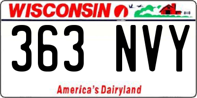 WI license plate 363NVY