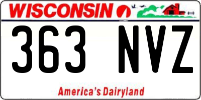 WI license plate 363NVZ