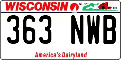 WI license plate 363NWB