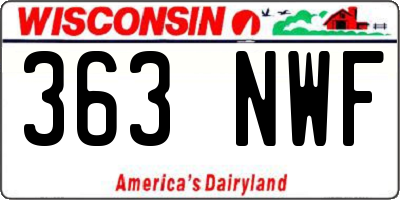 WI license plate 363NWF