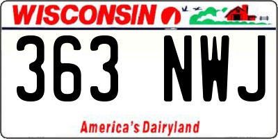 WI license plate 363NWJ