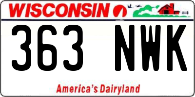 WI license plate 363NWK