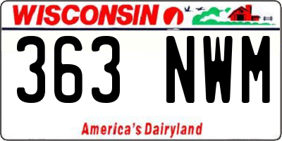 WI license plate 363NWM