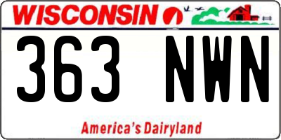 WI license plate 363NWN