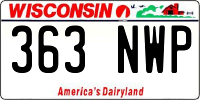 WI license plate 363NWP