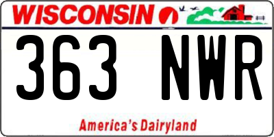 WI license plate 363NWR