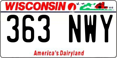 WI license plate 363NWY