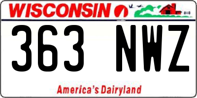 WI license plate 363NWZ