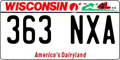WI license plate 363NXA