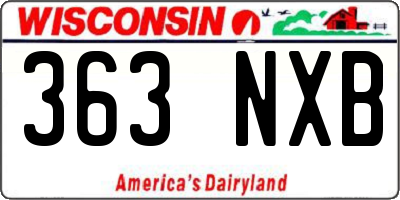 WI license plate 363NXB