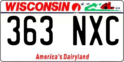 WI license plate 363NXC