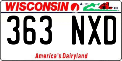 WI license plate 363NXD