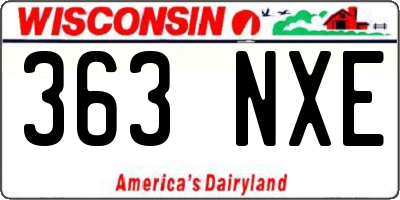 WI license plate 363NXE