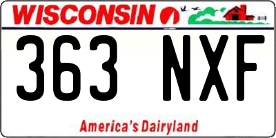 WI license plate 363NXF