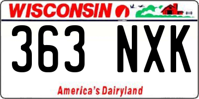 WI license plate 363NXK