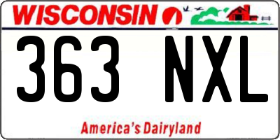 WI license plate 363NXL
