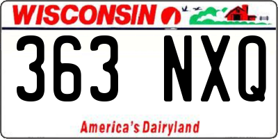 WI license plate 363NXQ