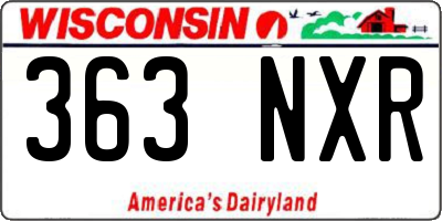 WI license plate 363NXR