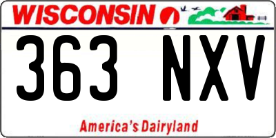 WI license plate 363NXV