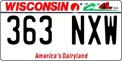 WI license plate 363NXW