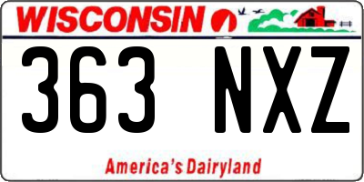 WI license plate 363NXZ