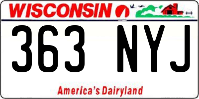 WI license plate 363NYJ