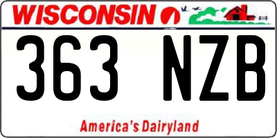 WI license plate 363NZB