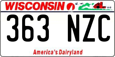 WI license plate 363NZC