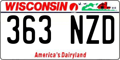 WI license plate 363NZD