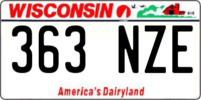 WI license plate 363NZE