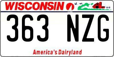 WI license plate 363NZG