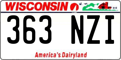WI license plate 363NZI