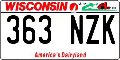 WI license plate 363NZK