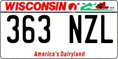 WI license plate 363NZL
