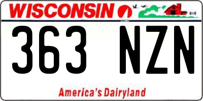 WI license plate 363NZN
