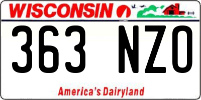 WI license plate 363NZO