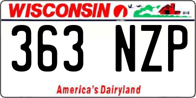 WI license plate 363NZP