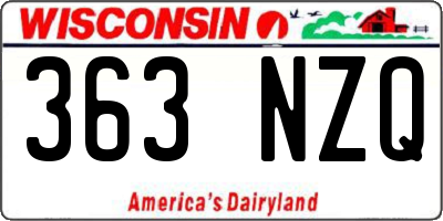WI license plate 363NZQ