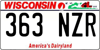 WI license plate 363NZR