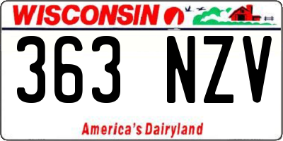 WI license plate 363NZV