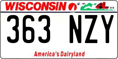 WI license plate 363NZY